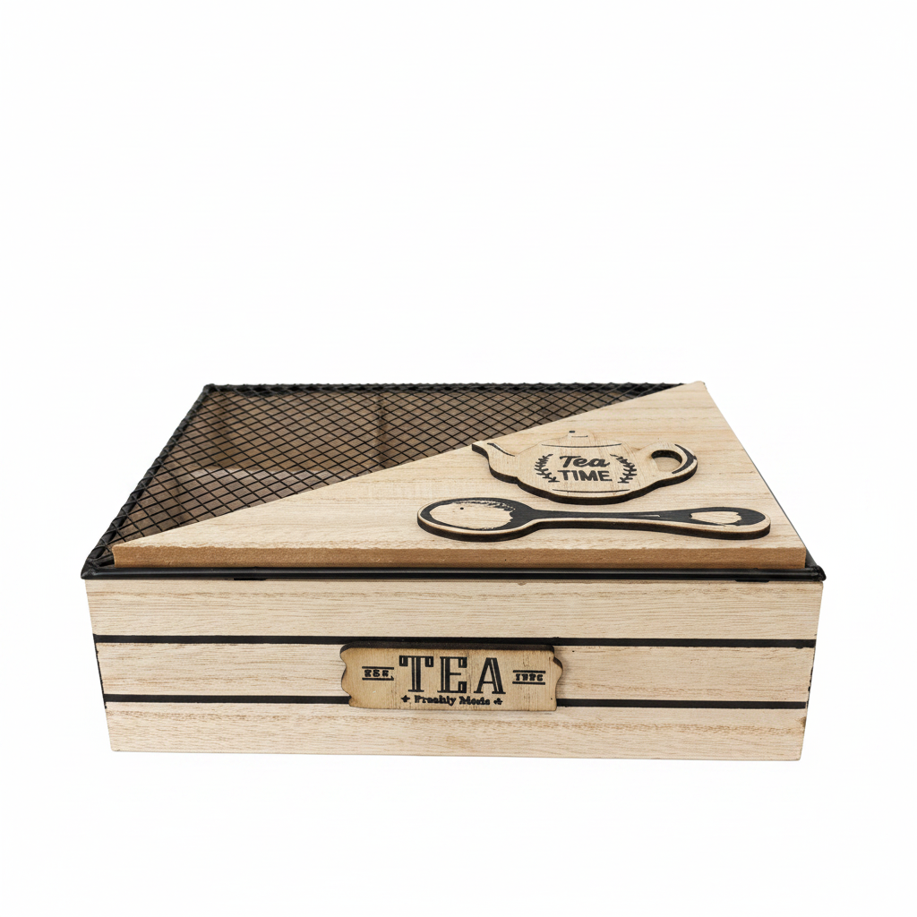 Tea Time Wooden tea Box