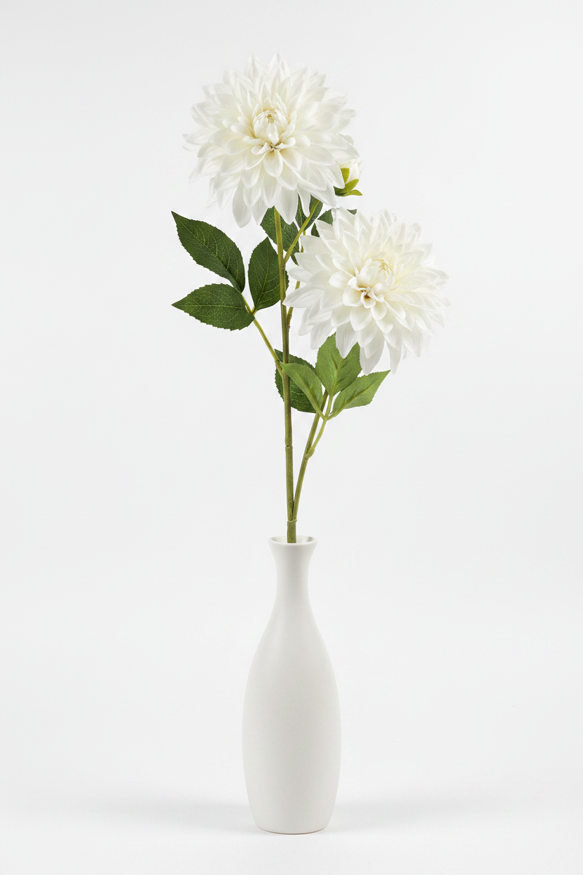 White Dahlia Stem 65cm