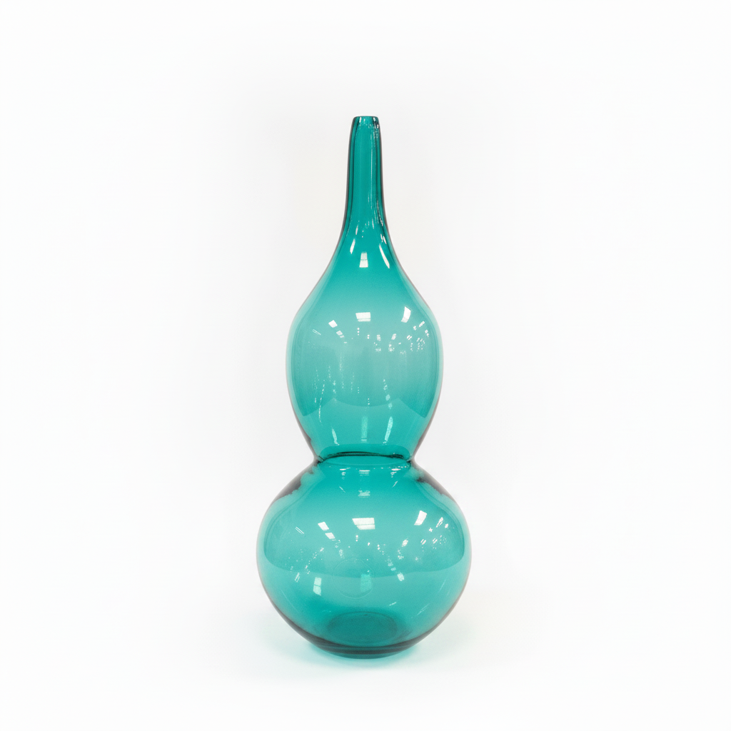 Emerald Glass Double Bubble Vase