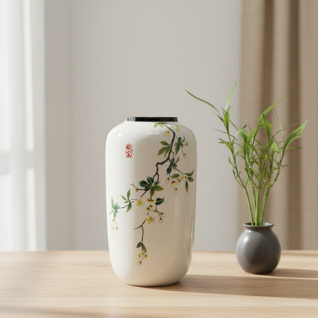 Japanese Blossom Ceramic Vase