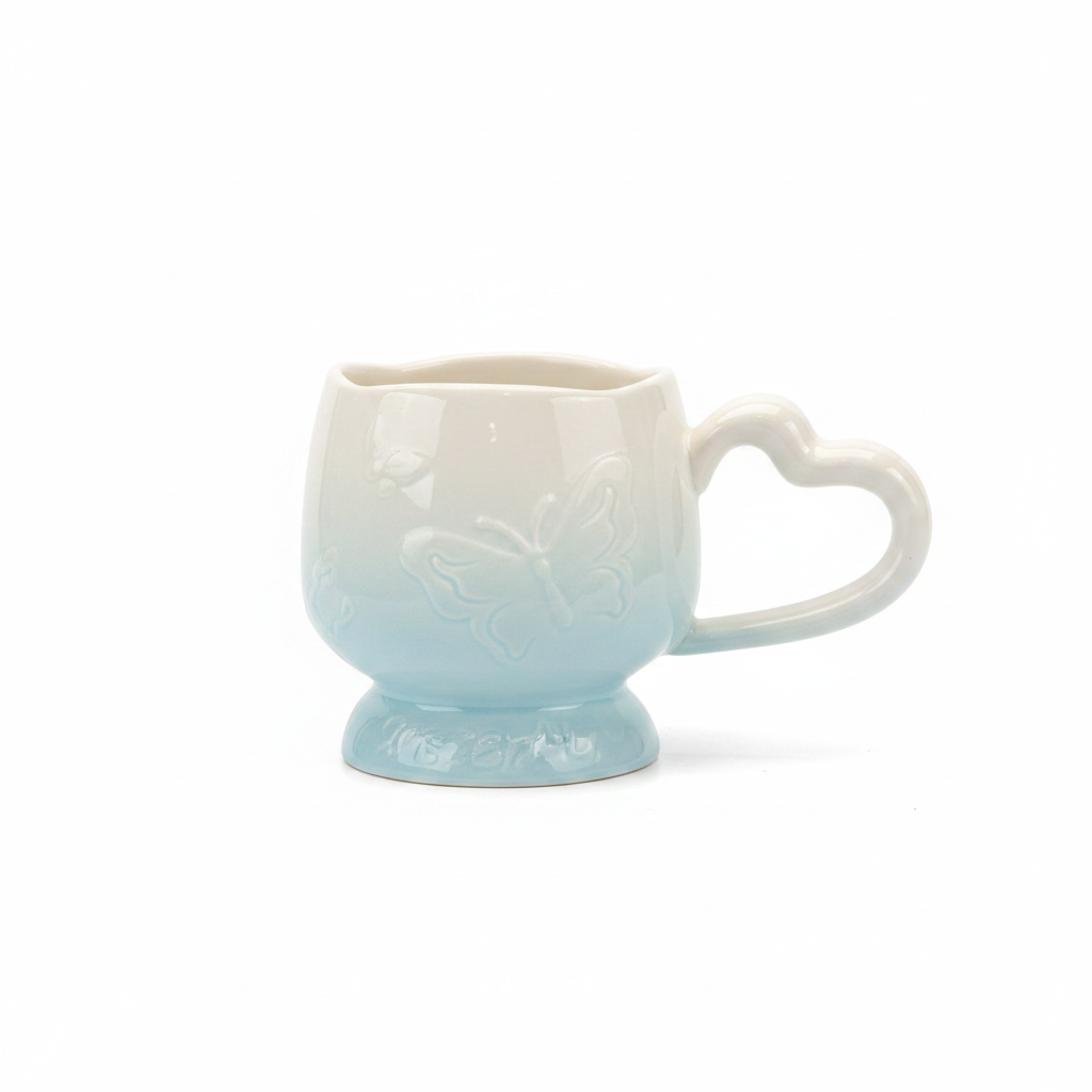 Pastel Heart Handle Ceramic Mug – 350ml