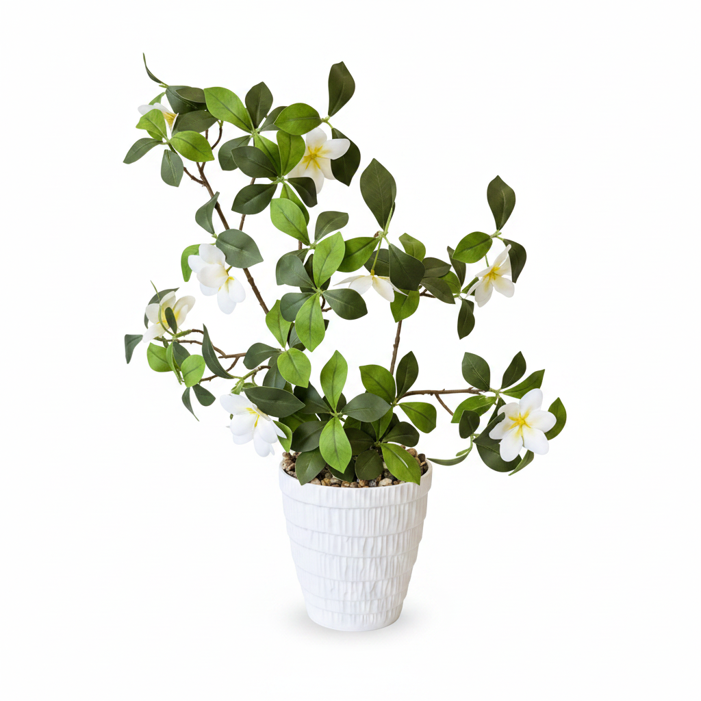 Artificial Plumeria Plant – White