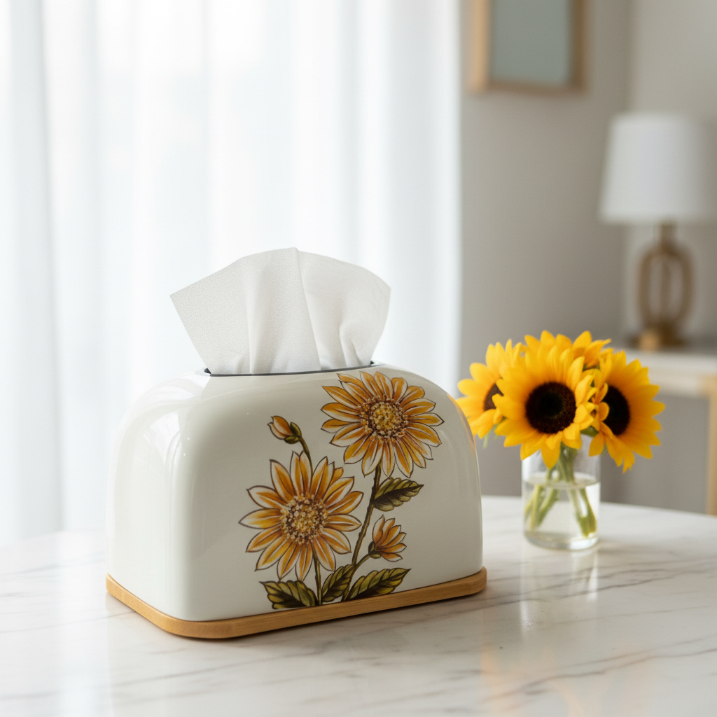 Sunflower Ceramic Tissue Box