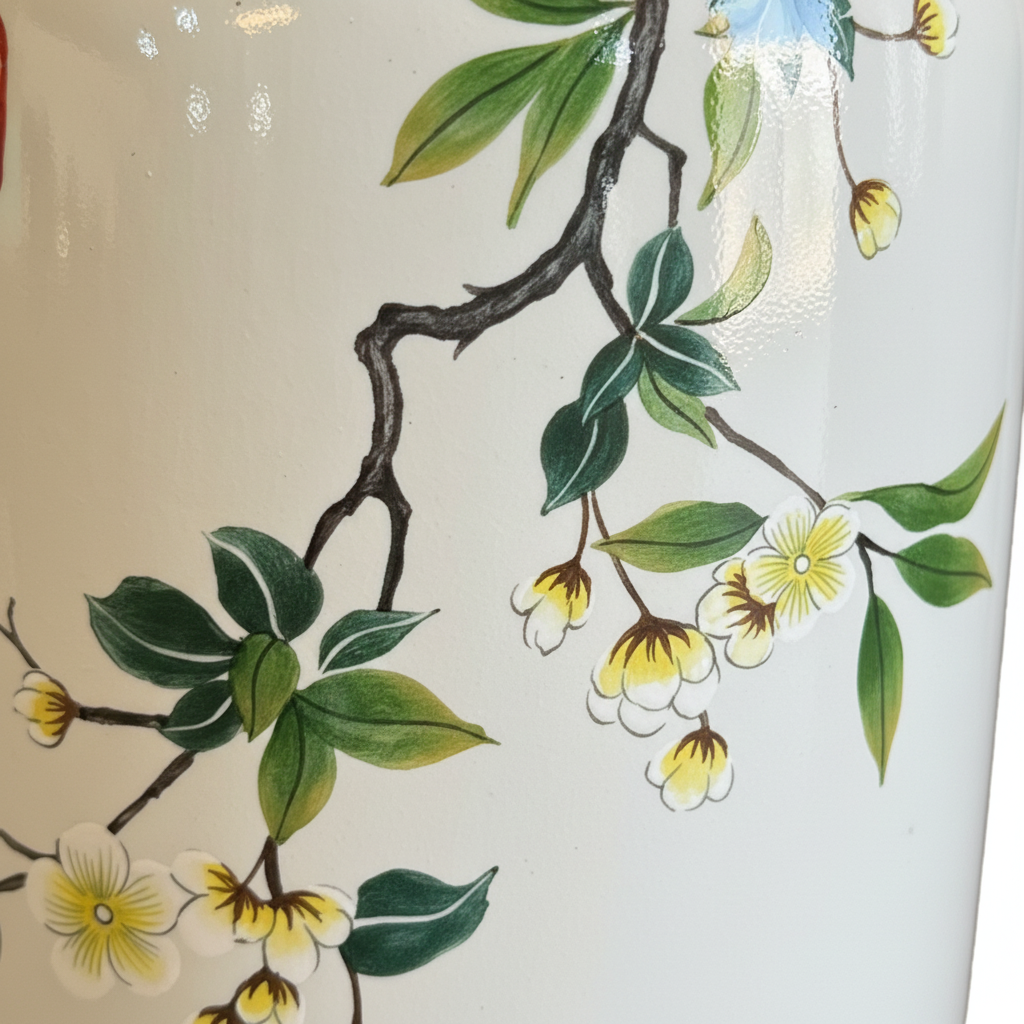 Japanese Blossom Ceramic Vase