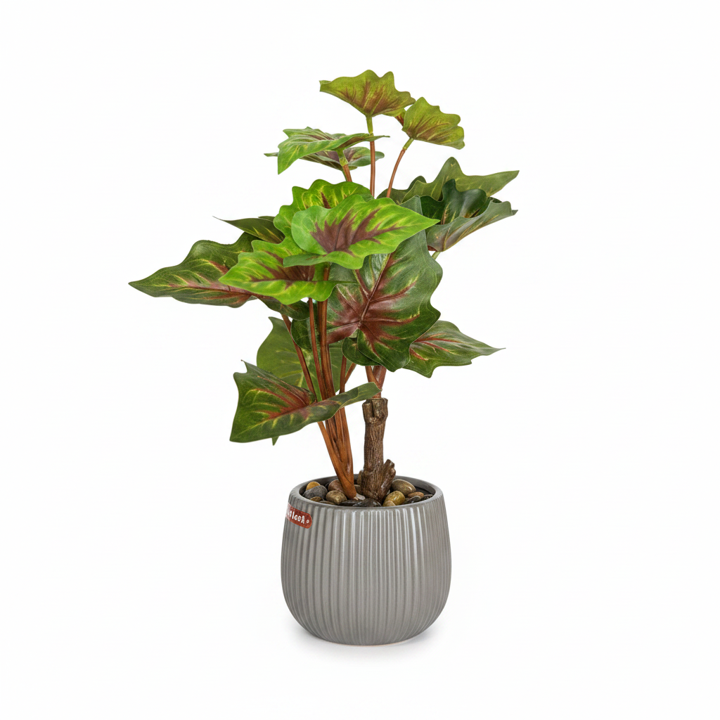 Artificial Alocasia Plant 40cm – Porcelain Pot
