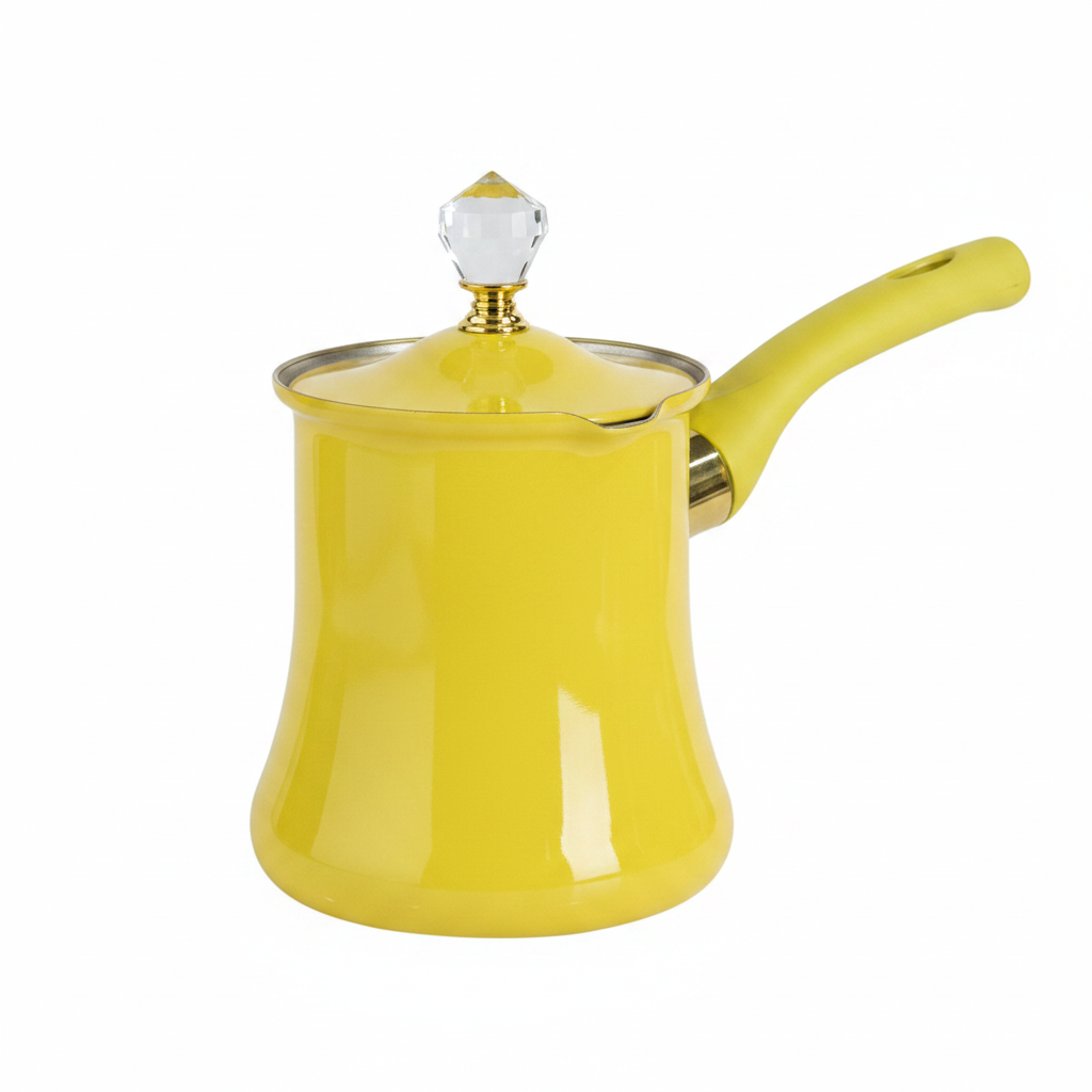 Yellow Stainless Turkish Coffee Pot Set