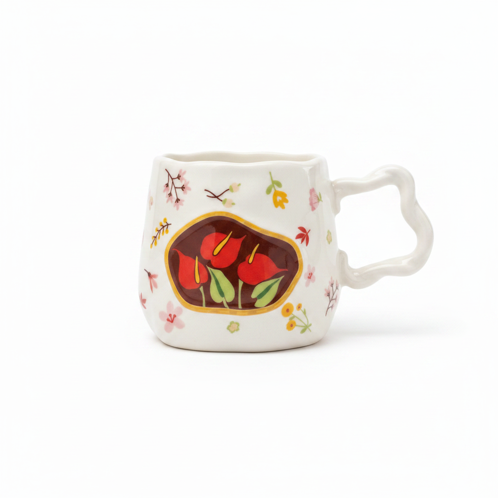 Floral Medallion Ceramic Mug