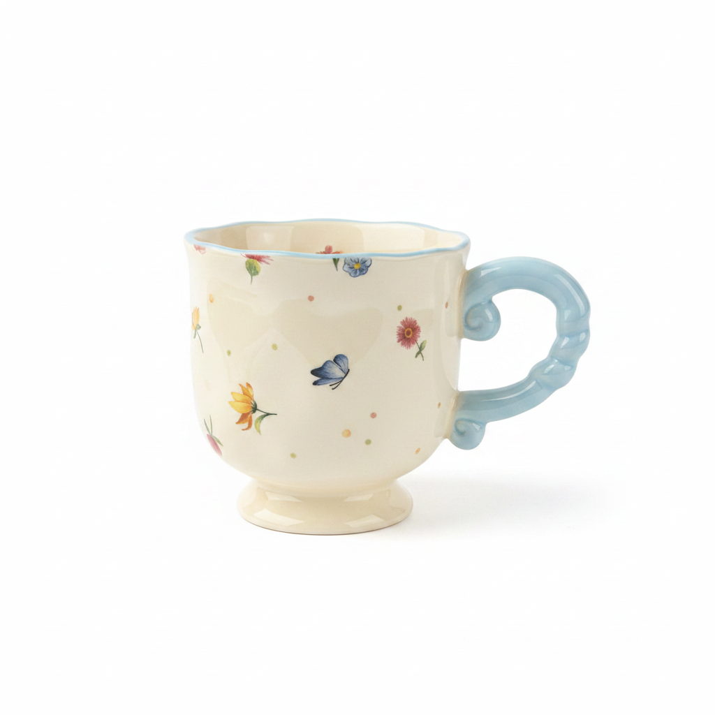 Ceramic Mug with Wildflowers & Butterflies – 350ml