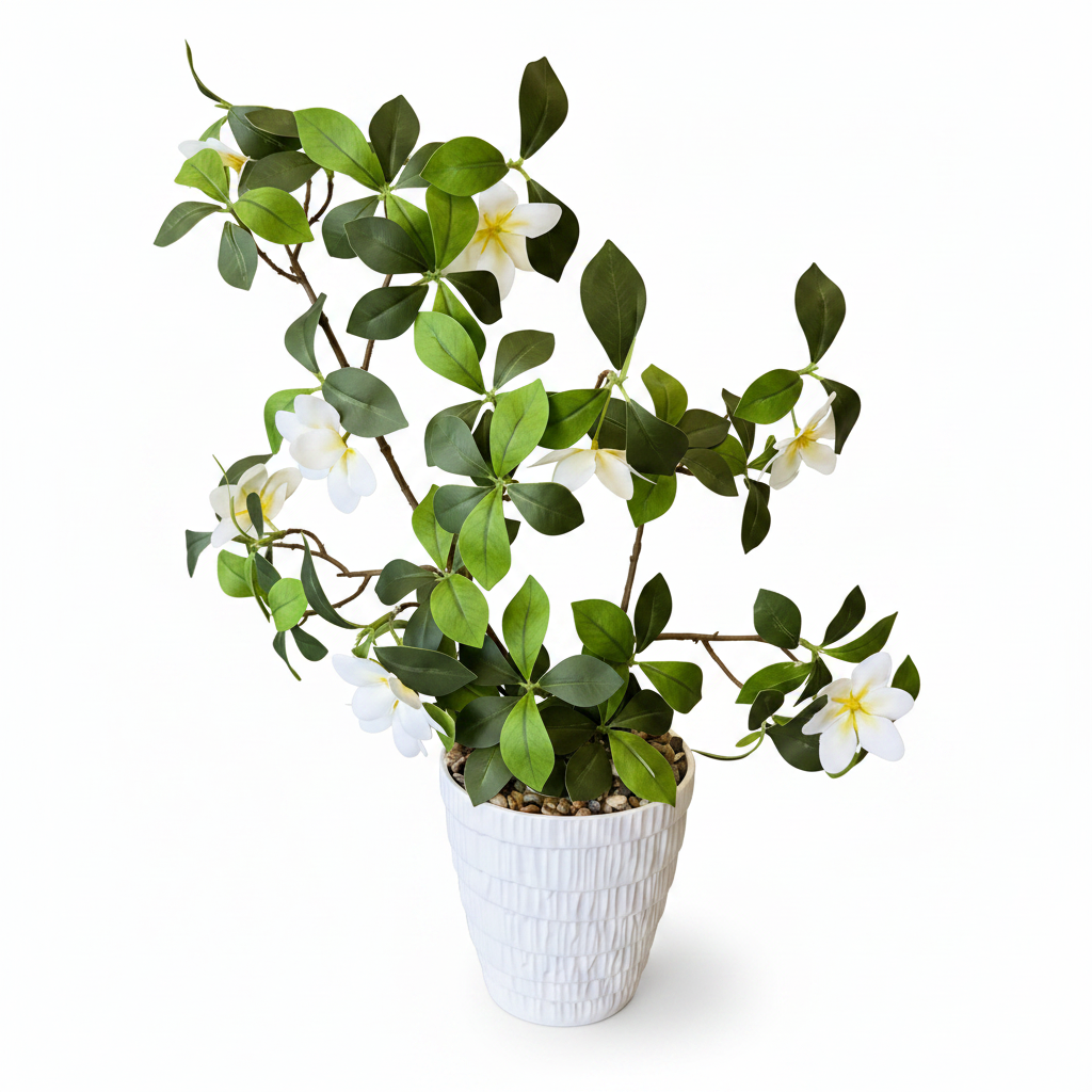 Artificial Plumeria Plant – White