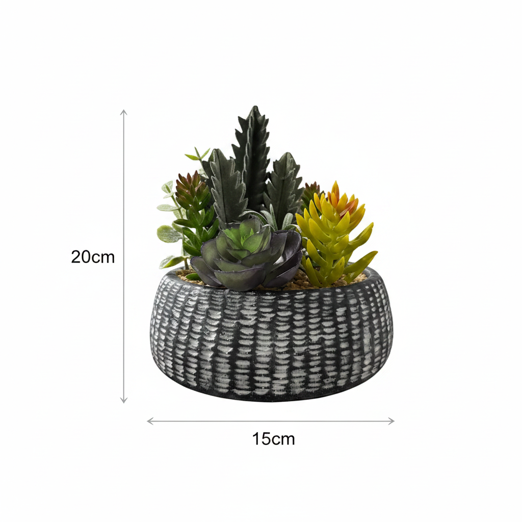 Artificial Dark Succulent Garden 20cm