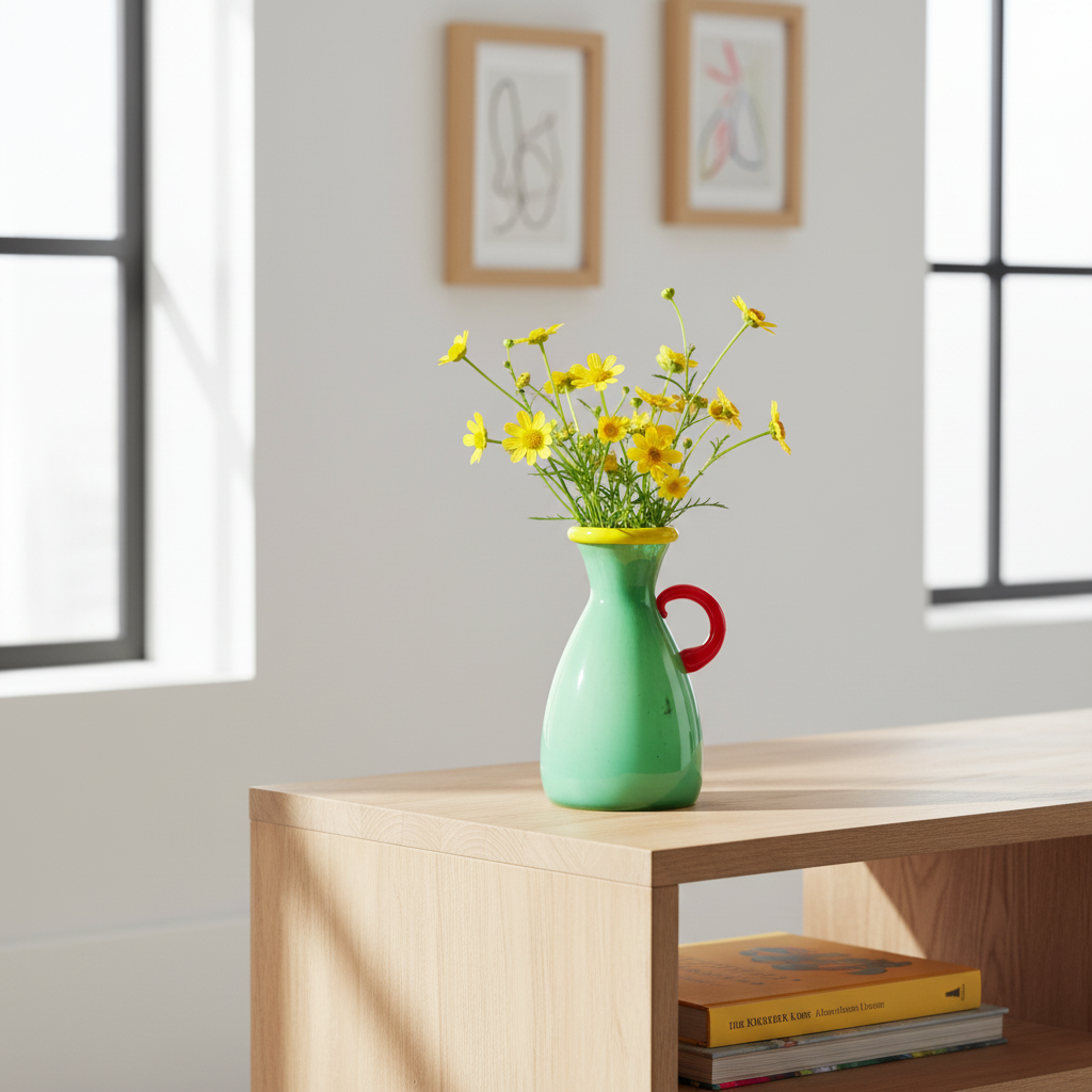 Mint Green Glass Vase