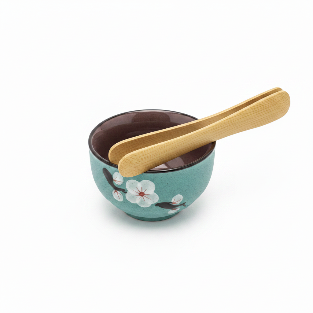 Teal Cherry Blossom Tea Set with Bamboo tray – 200ml
