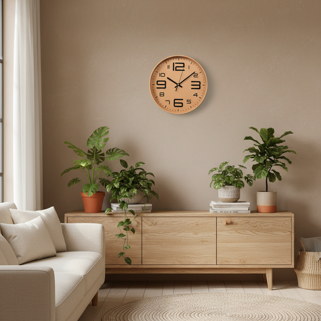 Beige Wall Clock 30cm