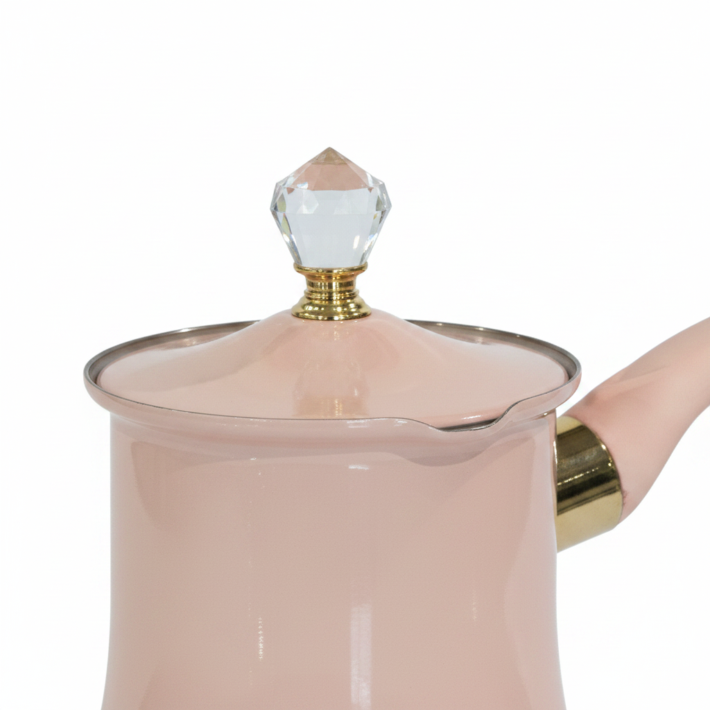 Pink Stainless Turkish Coffee Pot Set