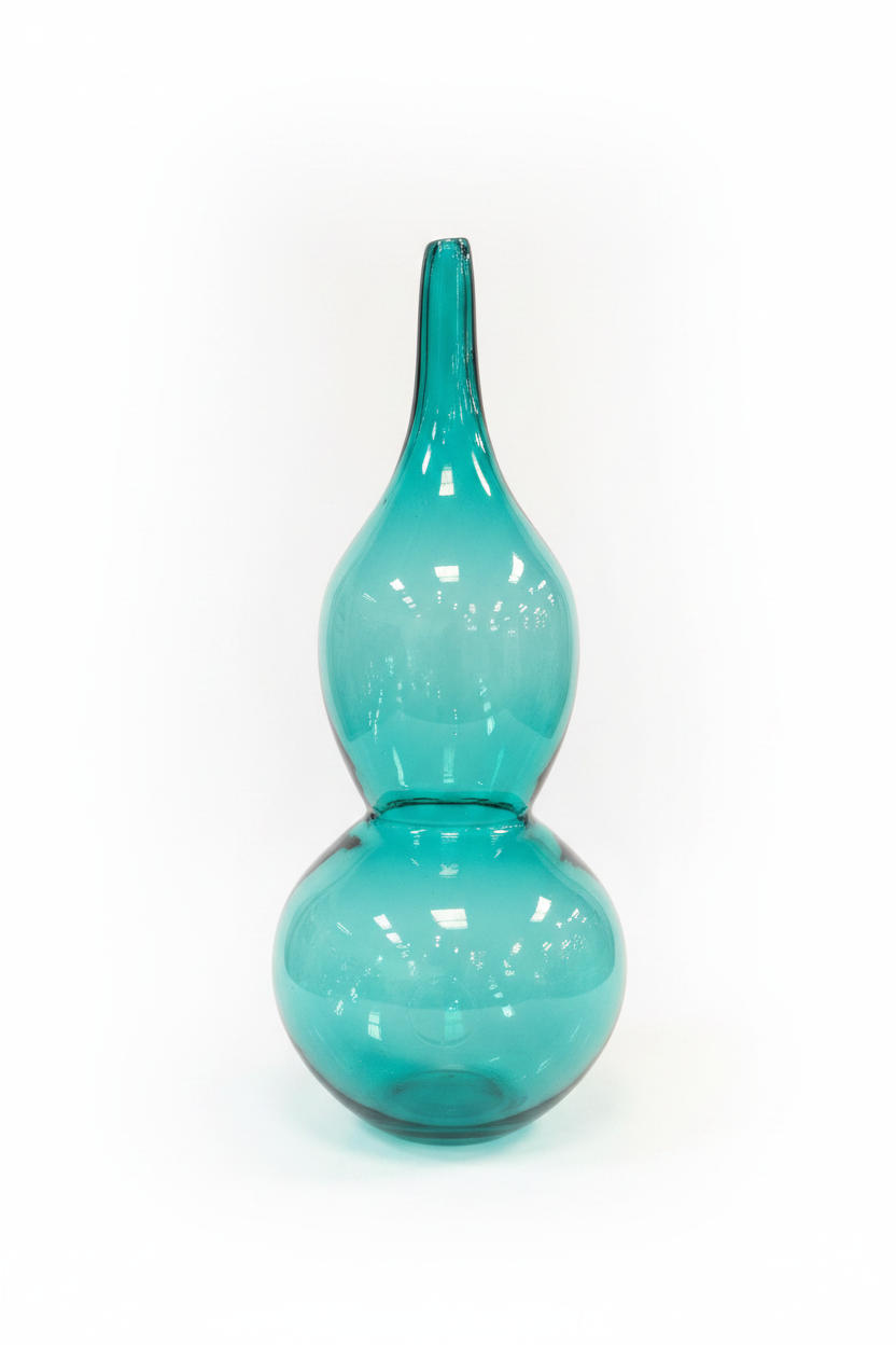 Emerald Glass Double Bubble Vase