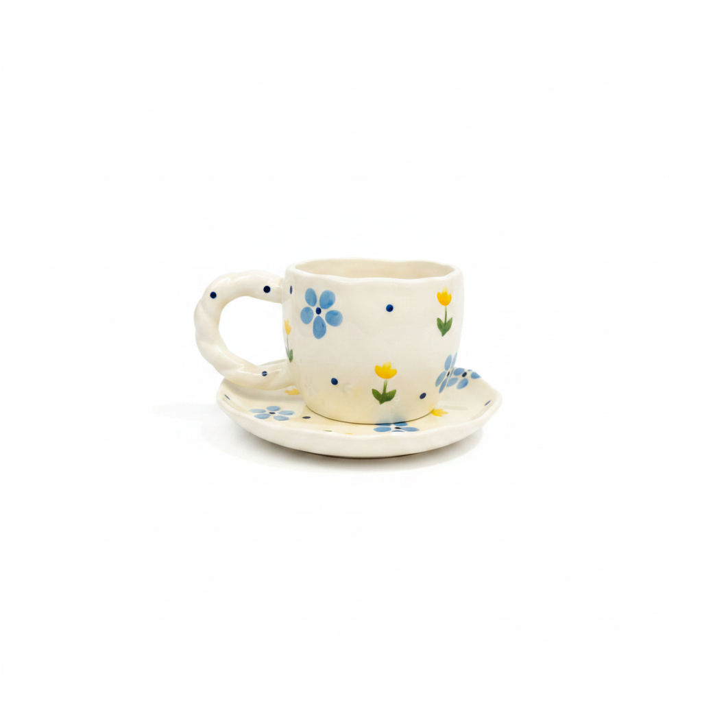 Floral Cloud Mug & Saucer 250ml
