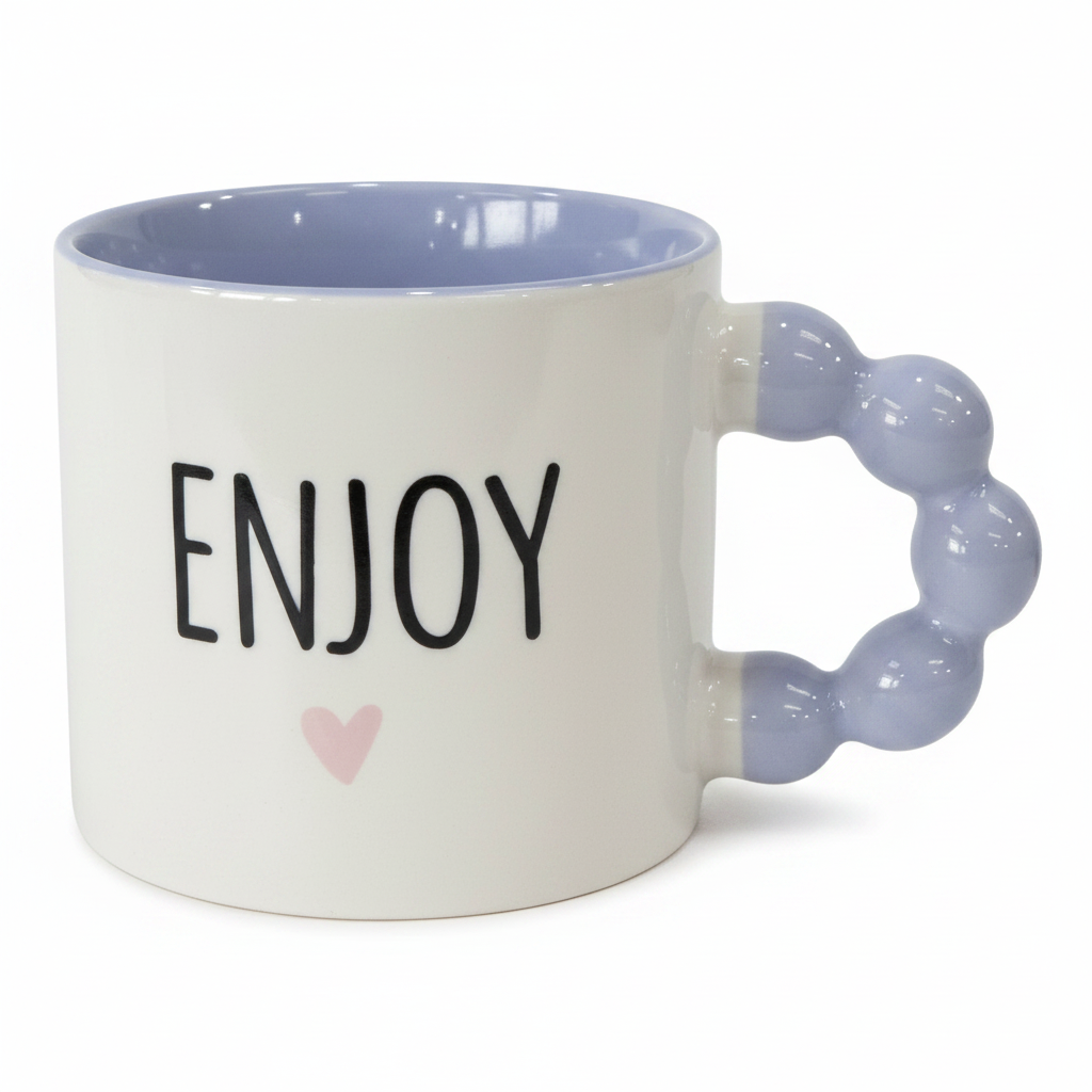 Enjoy Bubble Handle Ceramic Mug350 ml