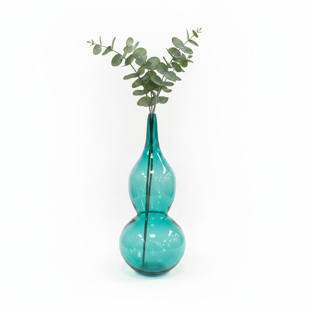 Emerald Glass Double Bubble Vase