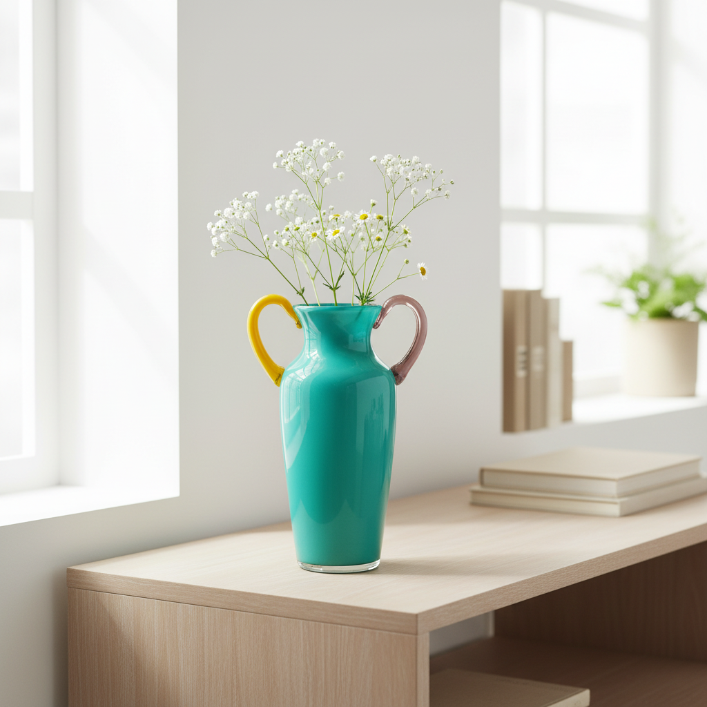 Classic Turquoise Glass Vase