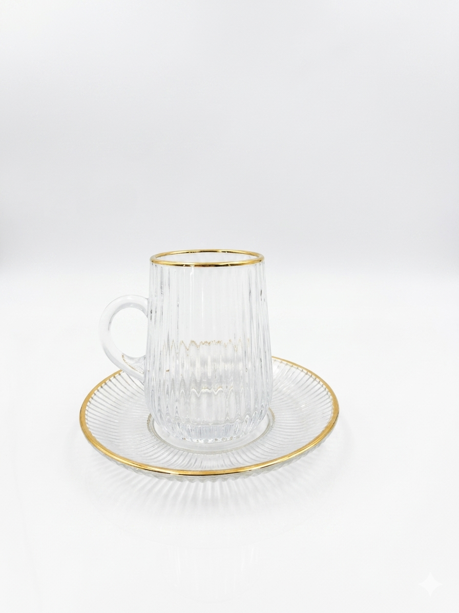 Glass Tea Cup Set - 6 Pieces