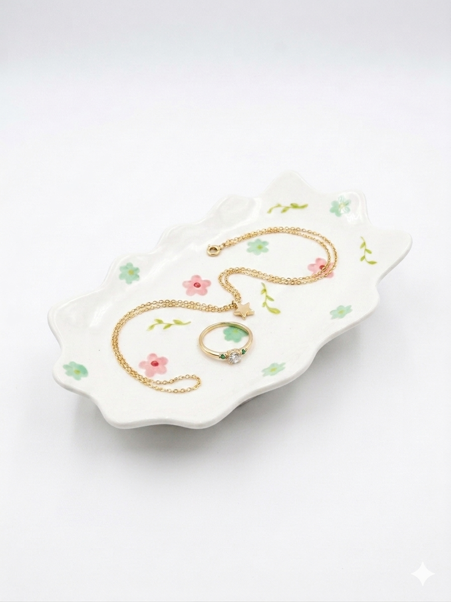 Floral Ceramic Serving Tray