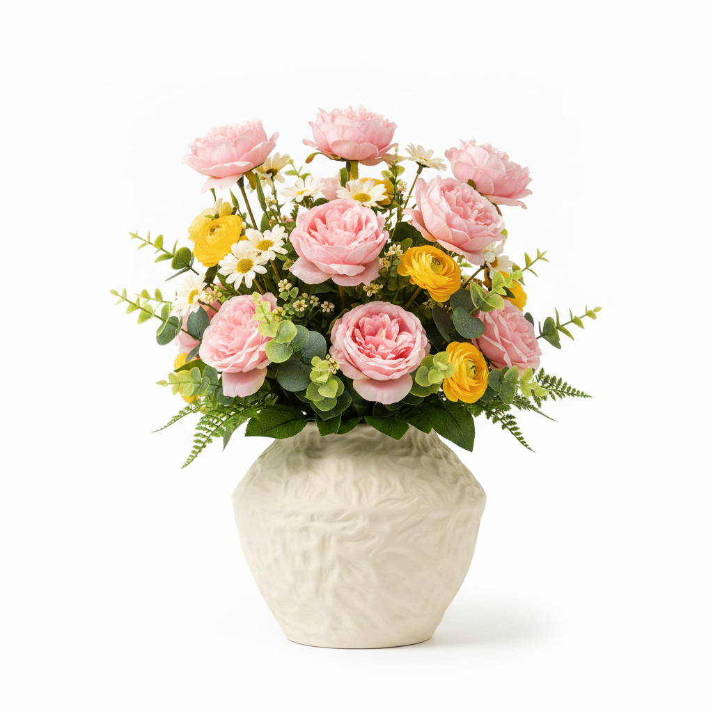 Ivory Vase with Flowers