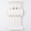 Floral Glass Straws Set 4-Piece with Cleaning Brush