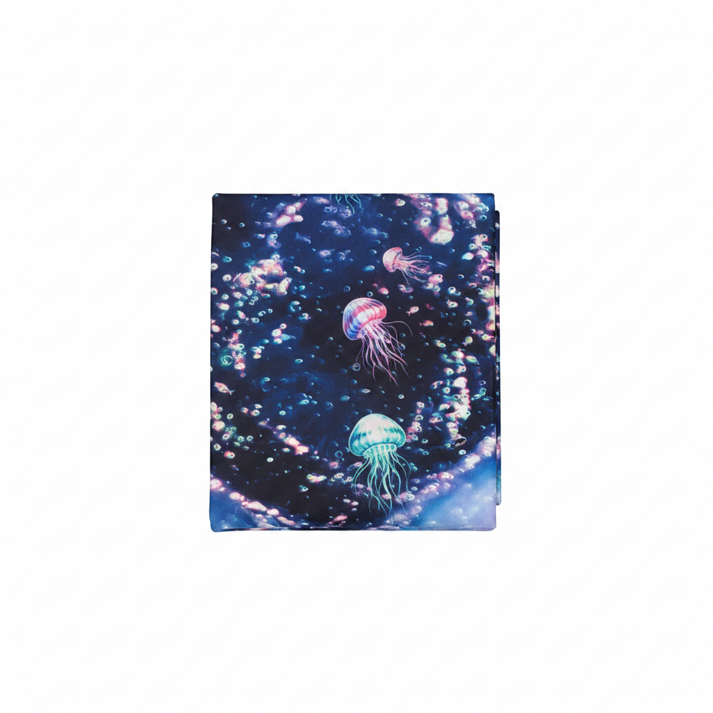 Jellyfish Navy Shower Curtain