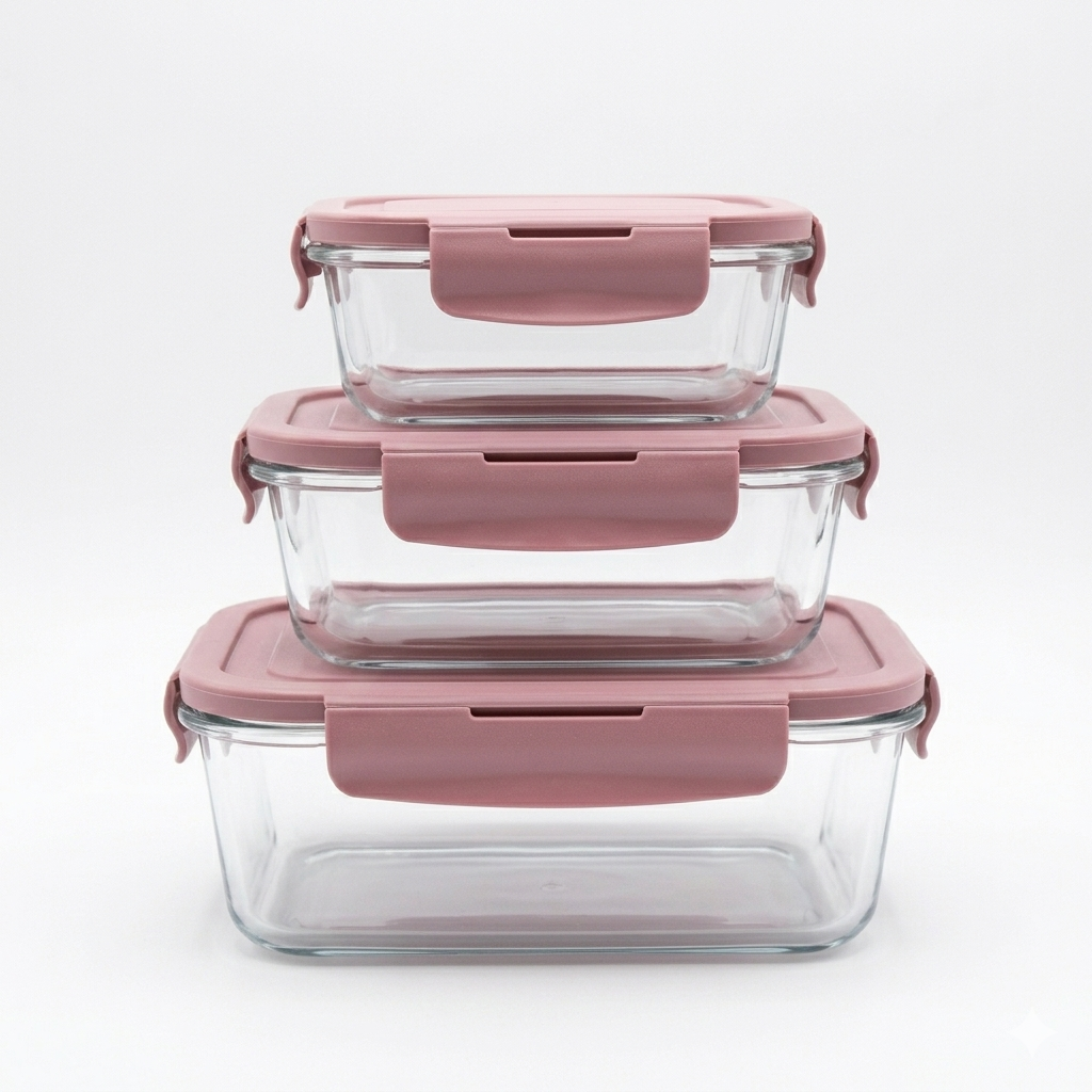 3-Piece Glass Food Storage Container Set