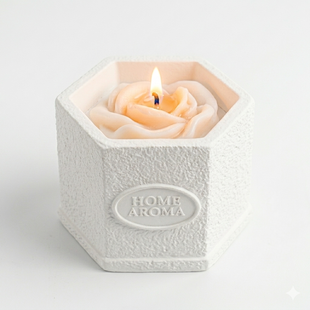 Rose Hexagon Home Aroma Candle