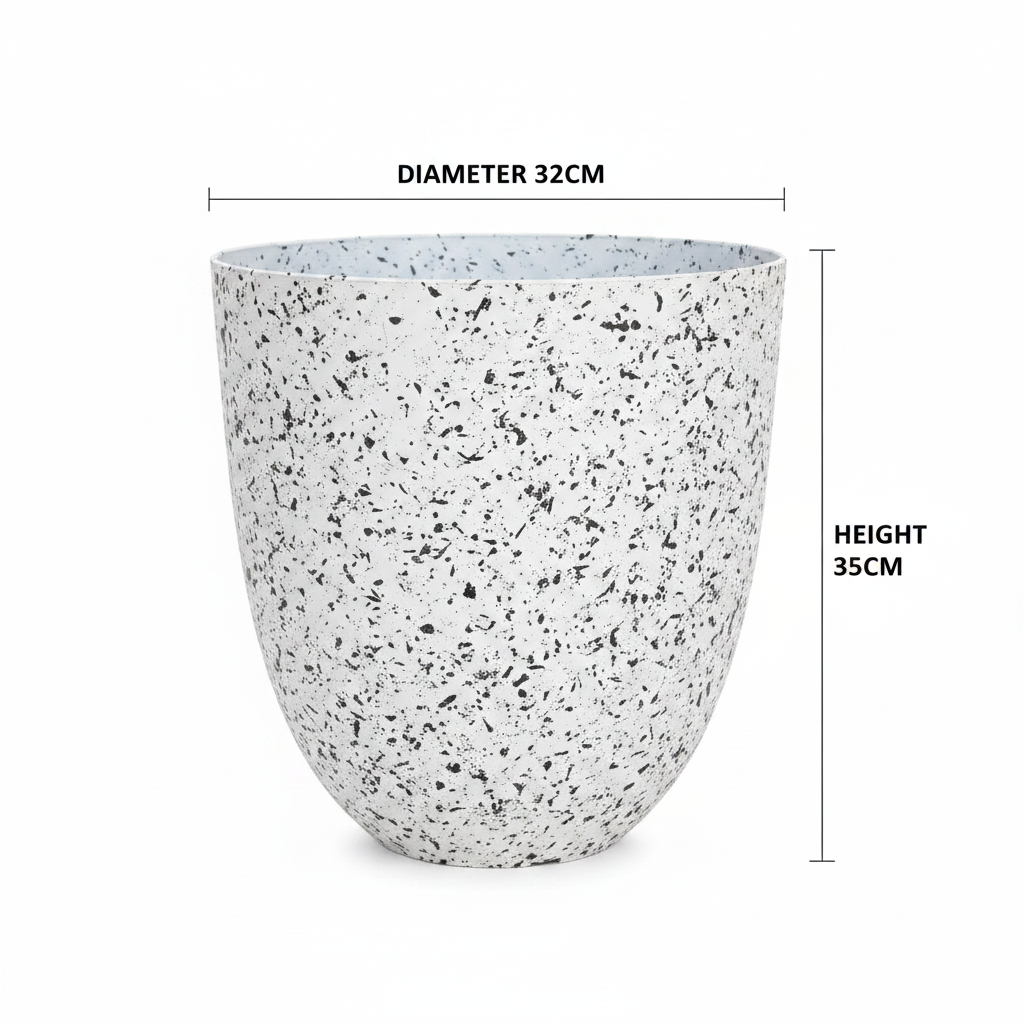 Large Speckled Pot with Dimensions
