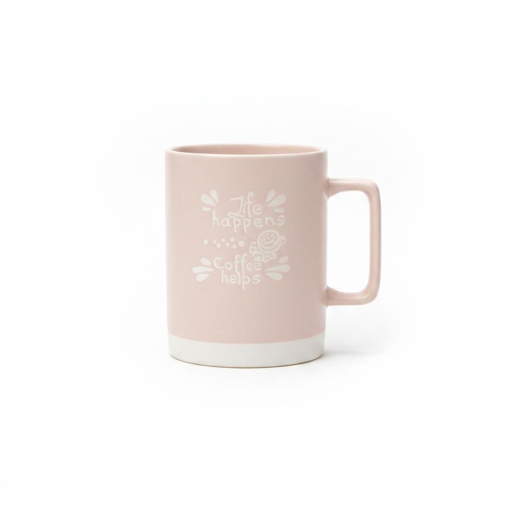 Life Happens Blush Pink Mug