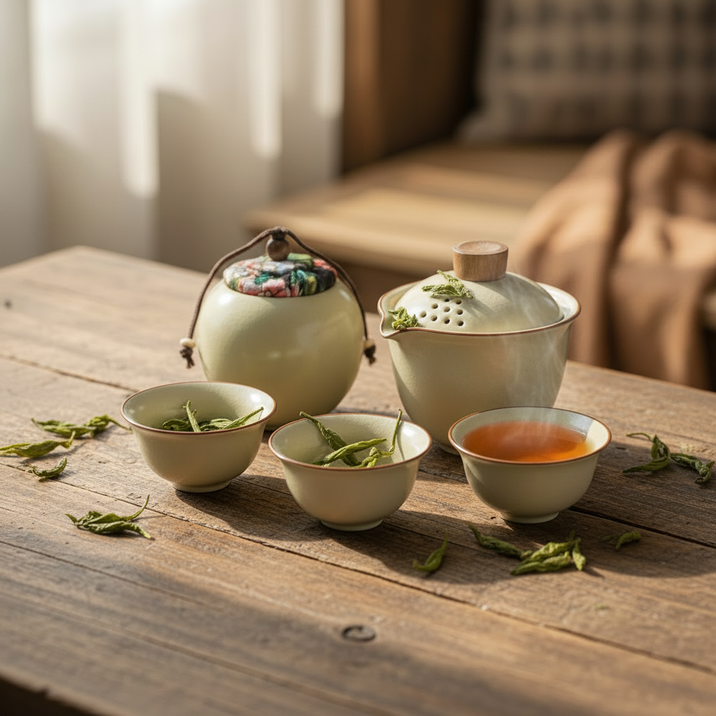 Lifestyle Tea Set with Brewed Tea