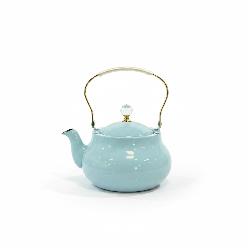 Light Blue Teapot White Background