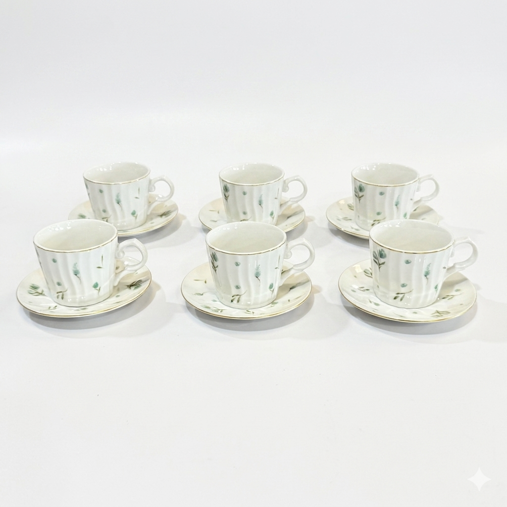 Floral Coffee Cup Set – 6 Pieces