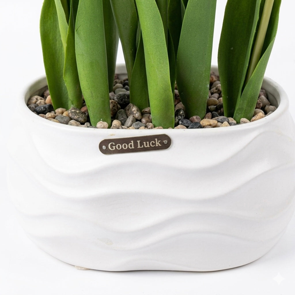 Artificial Yellow Tulip Pot 40cm
