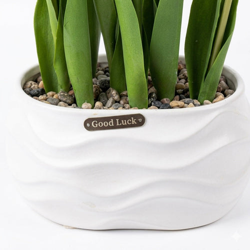 Artificial Yellow Tulip Pot 40cm
