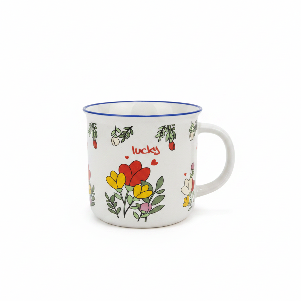 Lucky Floral Ceramic Mug