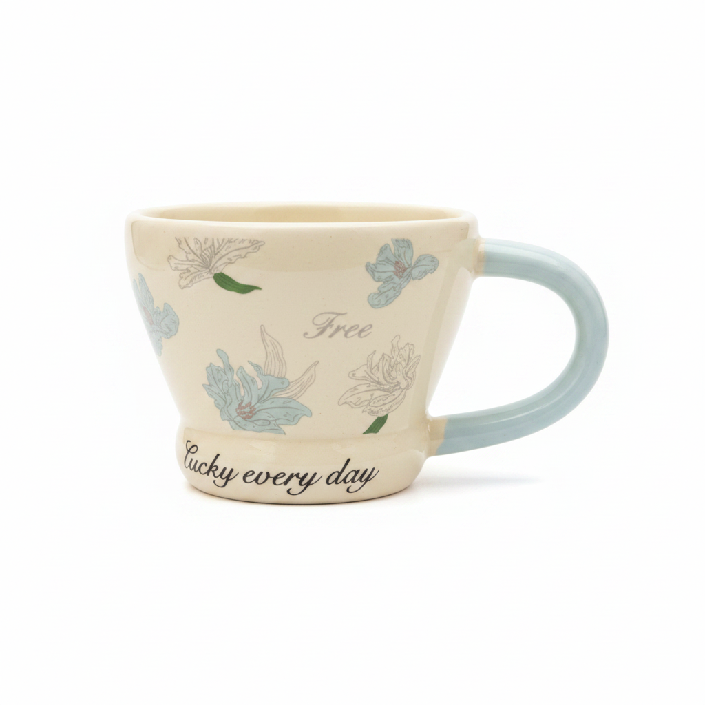 Lucky Mug - Blue Handle Visible
