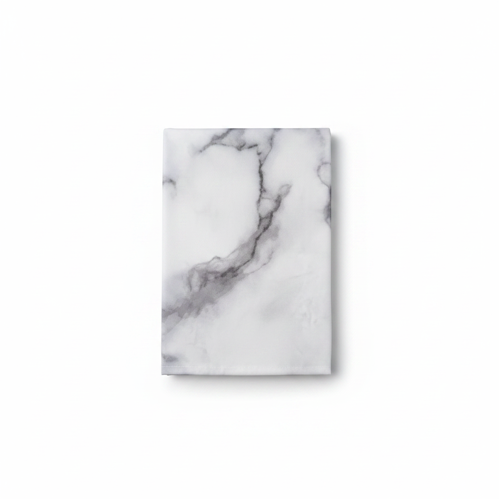 Marble Shower Curtain on White Square Background