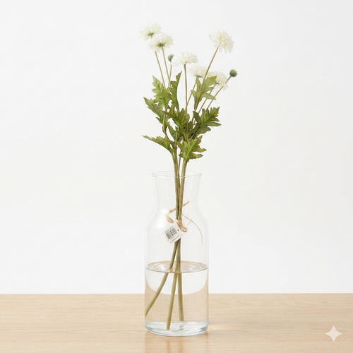 Artificial White Wildflower Bouquet 55cm