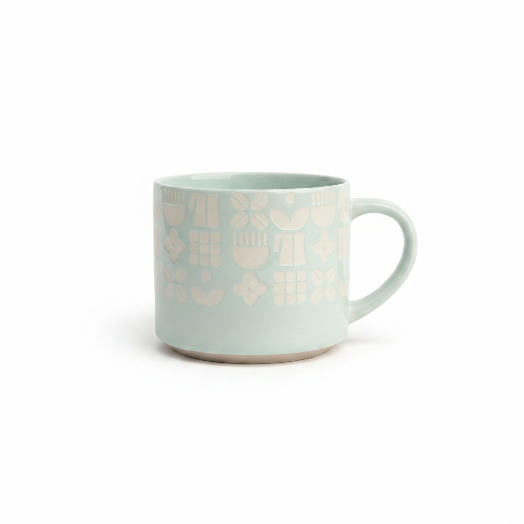 Mint Boho Mug - White Background