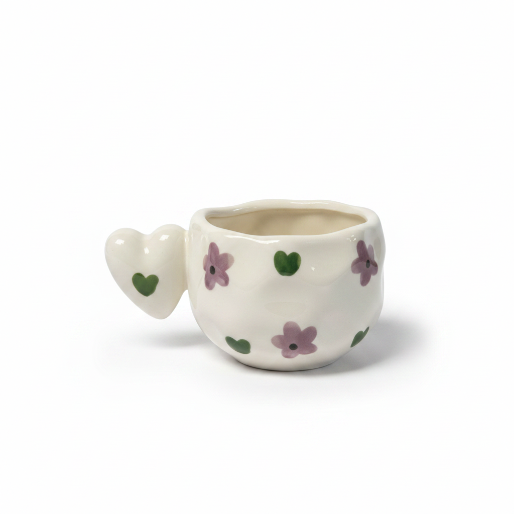 Mug with purple flowers