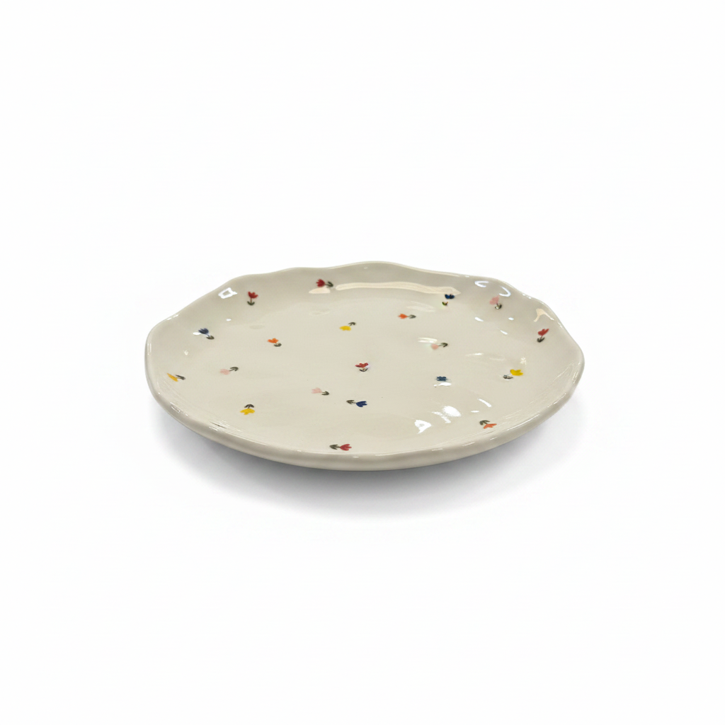 Multicolor Mini Tulip Plate – 45° View