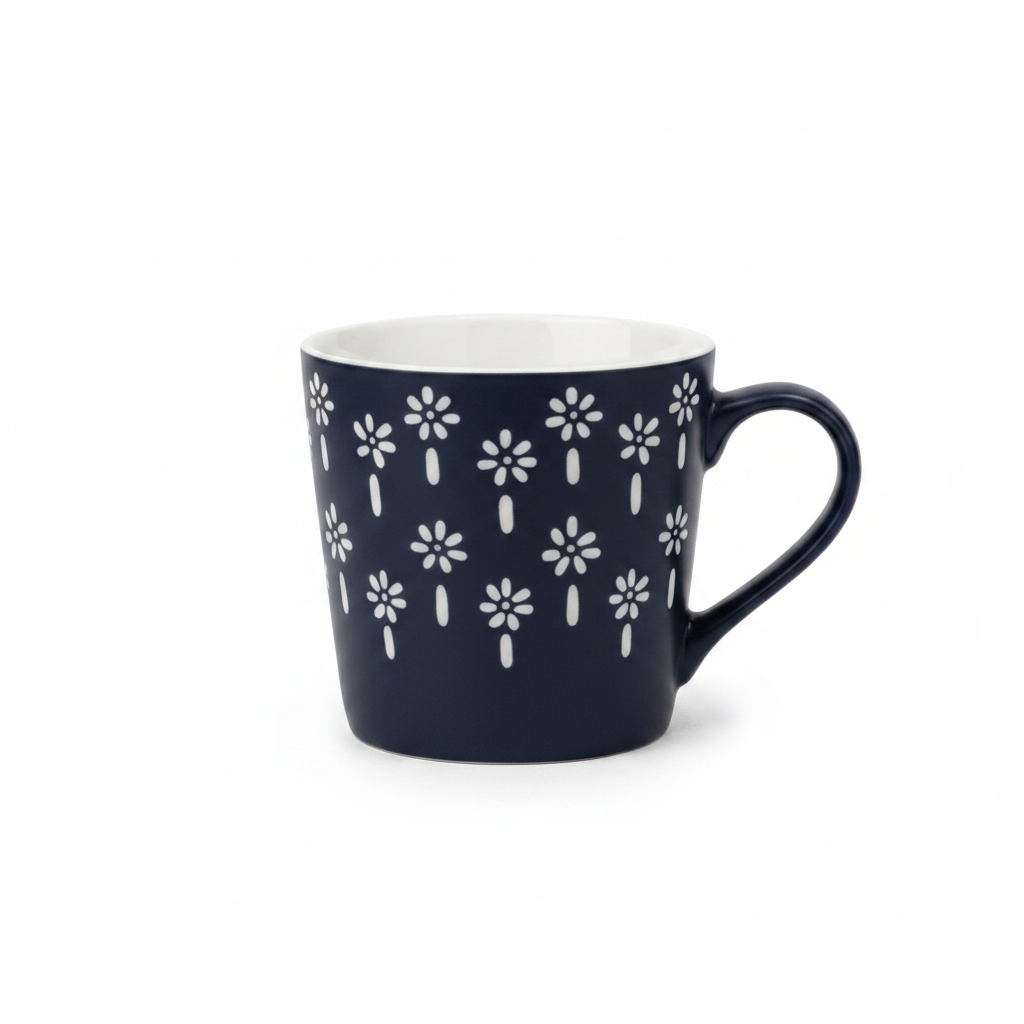 Navy Daisy Mug