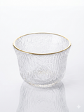Glass Espresso Cups Set - 8 Pieces with Gold Rim