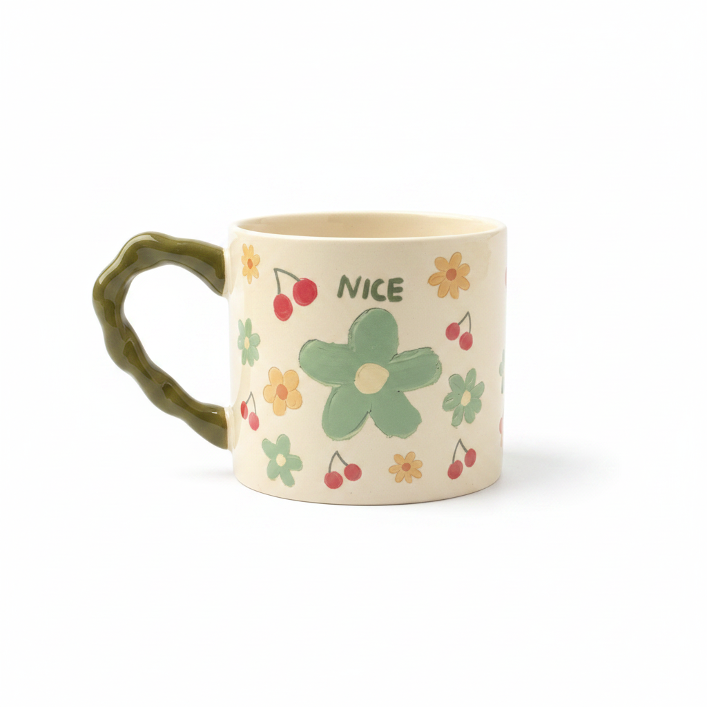 Nice Floral Mug – White Background