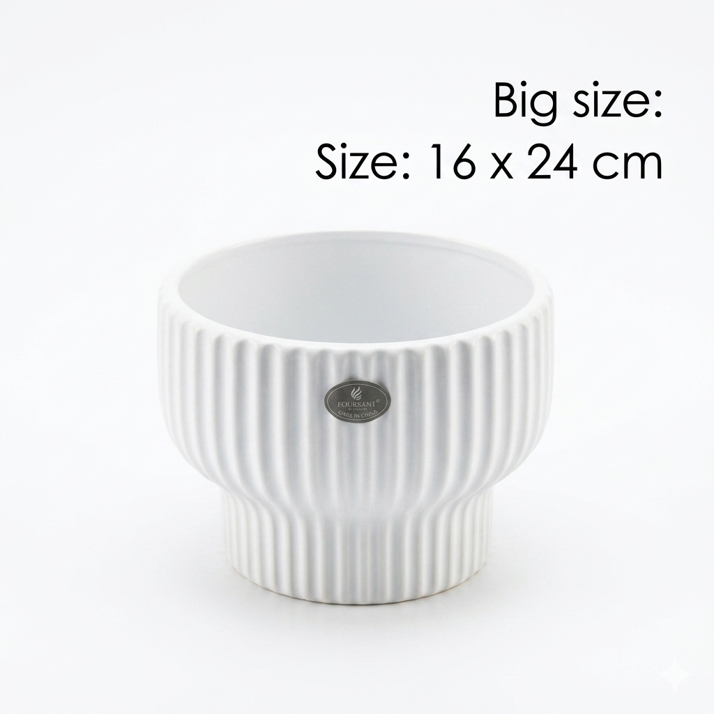 Foursant Ribbed Ceramic Plant Pot
