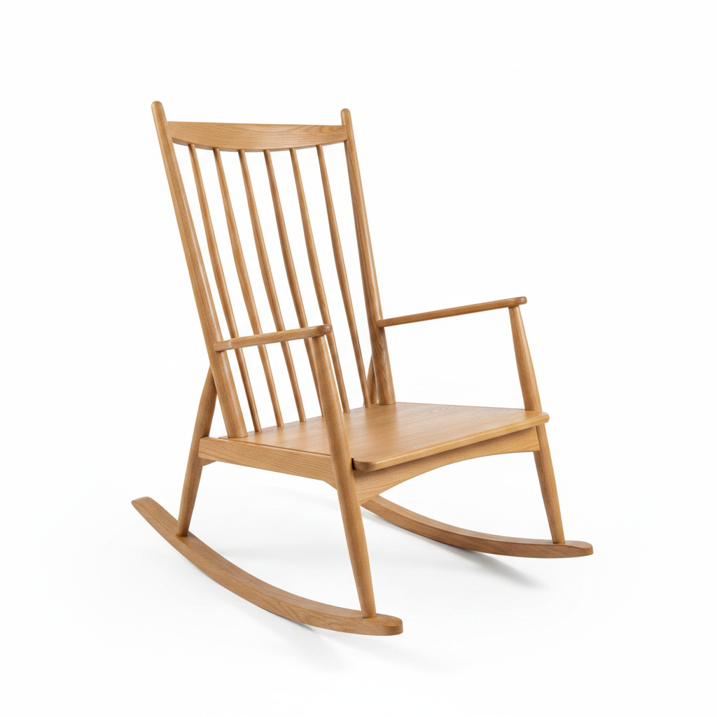 Oak Rocking Chair Angled View