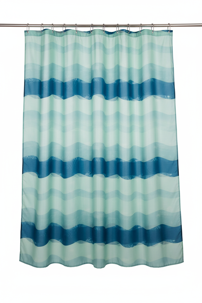 Ocean Wave Repeating Pattern Shower Curtain